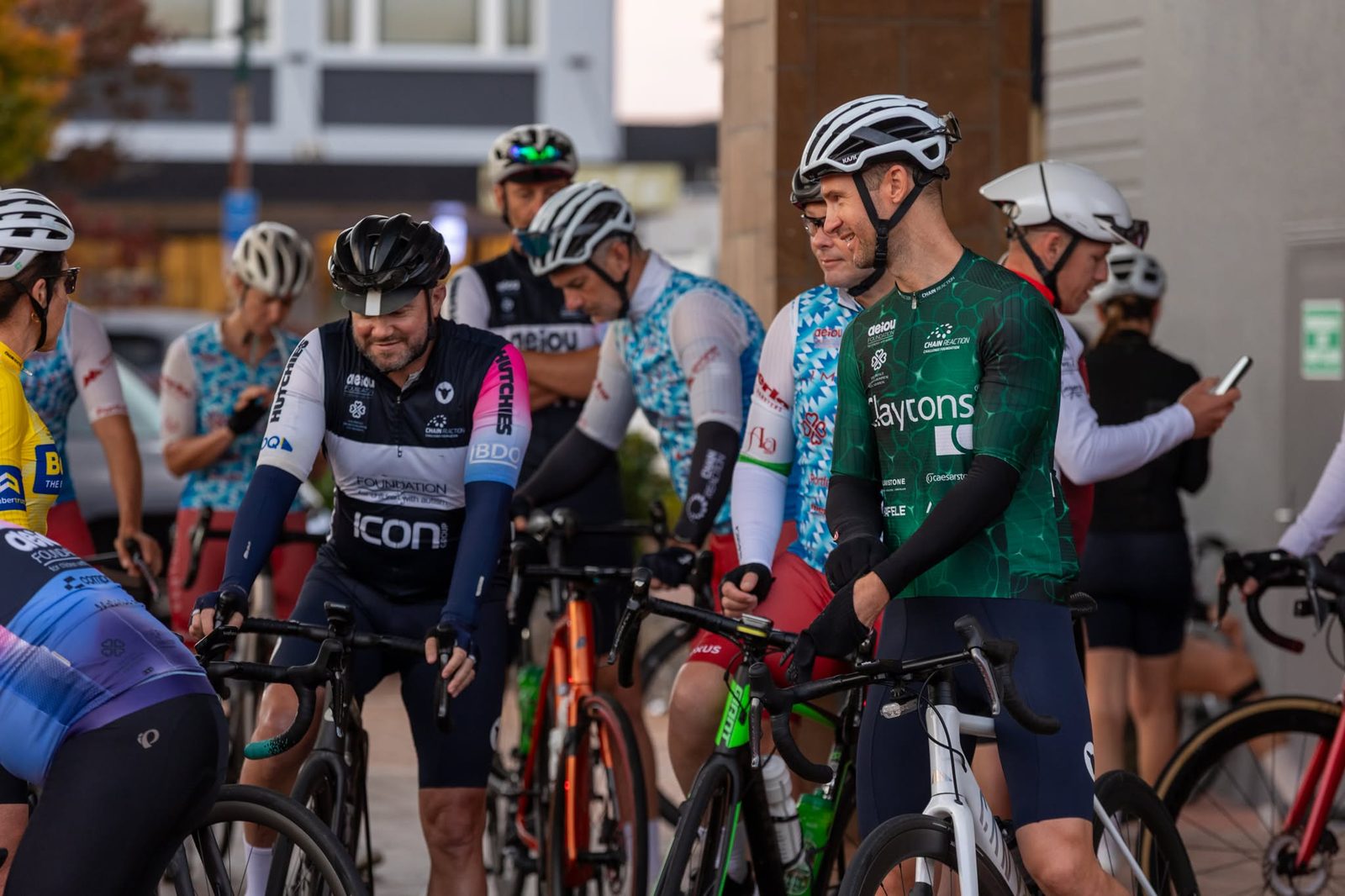 Riders lined up at the start of the Chain Reaction Challenge